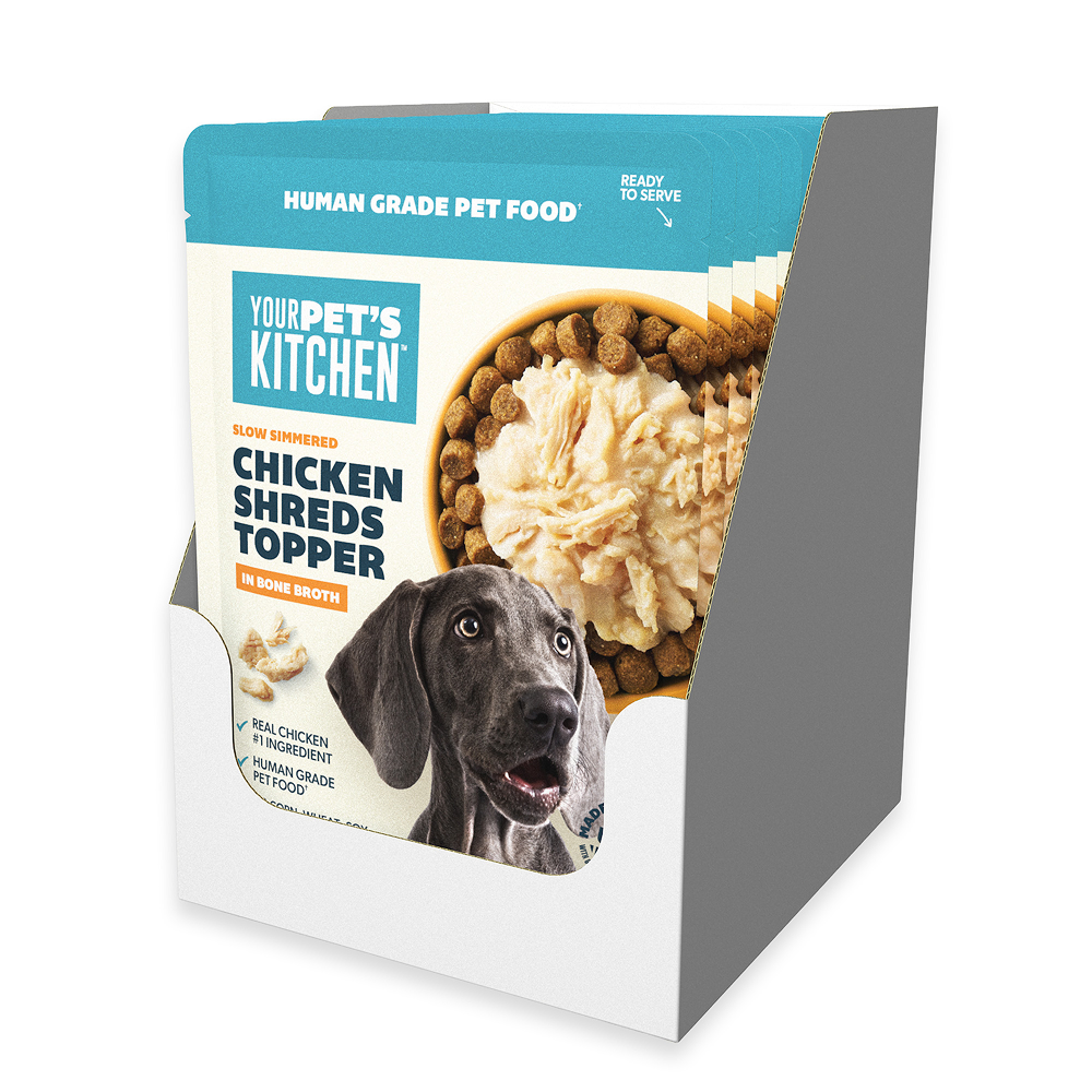 Your Pet’s Kitchen - 2.6oz Human Grade Chicken Shreds in Bone Broth Pouch (Pack of 12)