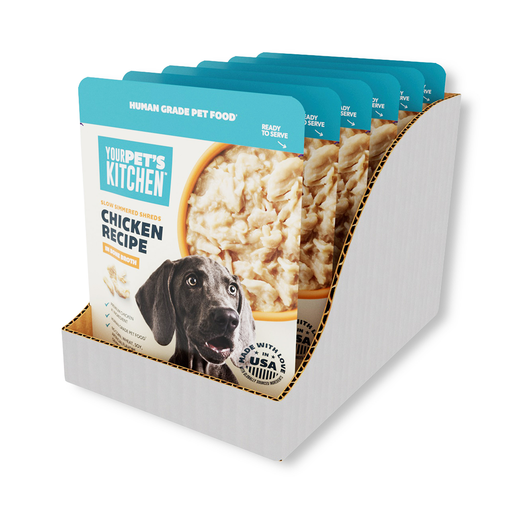 Your Pet’s Kitchen - 9oz Human Grade Chicken Shreds in Bone Broth Pouch (Pack of 6)