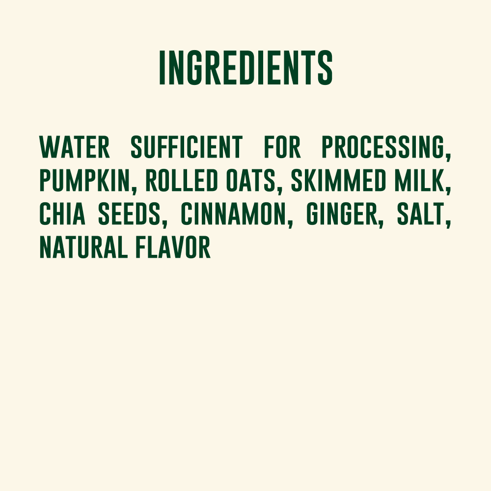 Your Pet’s Kitchen – 3.5oz Breakfast Oatmeal with Pumpkin Spice Flavor in Sauce